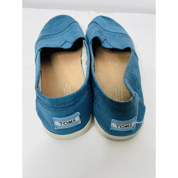 Toms Classic  Alpargata Canvas Flats Sz W11 Womens Blue Slide On Casual Comfort - Picture 6 of 9
